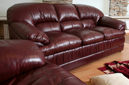 Brown leather furniture